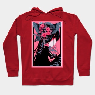 Aesthetic Anime Girl Pink Rosa Black | Quality Aesthetic Anime Design | Chibi Manga Anime Art Hoodie